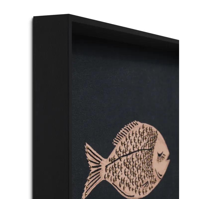 Rifle Paper Co. x Loloi It's Fishy Black / Pink 1'-9" x 1'-5" Wall Art
