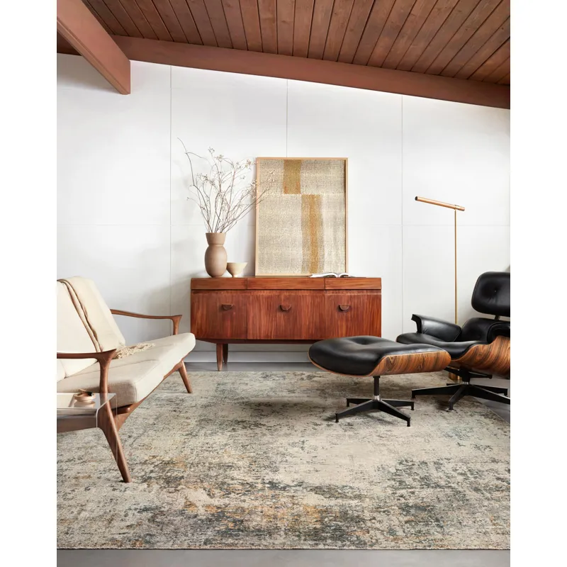 Axel Ocean / Beige Rug (6' 7" X 9' 10")