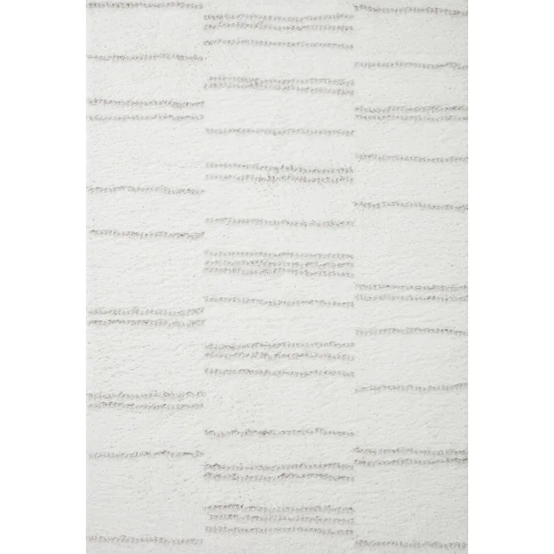 Bliss Shag White / Grey Rug (2' 7" X 12' 0")