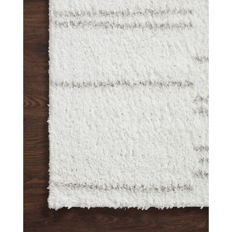 Bliss Shag White / Grey Rug (2' 7" X 12' 0")