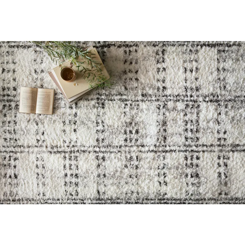 Bliss Shag Cream / Grey Rug (5' 3" X 7' 6")