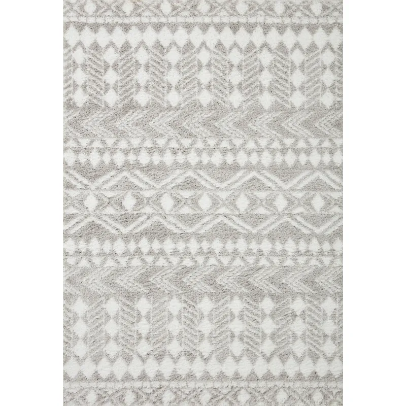 Bliss Shag Grey / White Rug (2' 3" X 4' 0")
