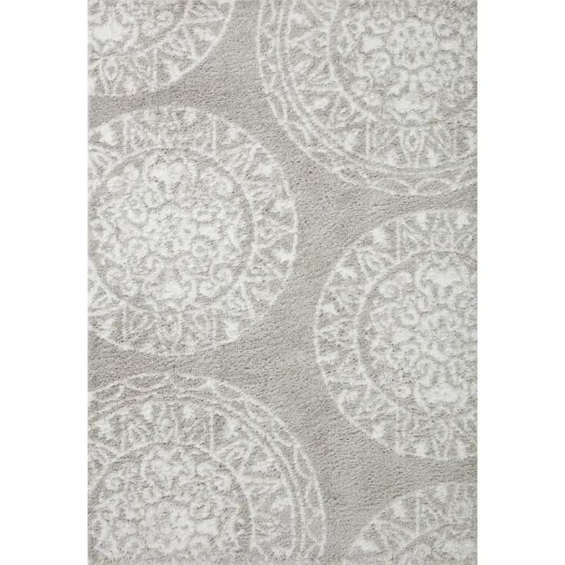 Bliss Shag Grey / White Rug (3'11" X 6')
