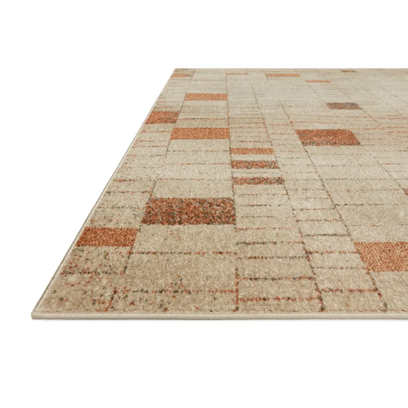 Bowery Tangerine / Taupe Rug (7' 10" X 10')