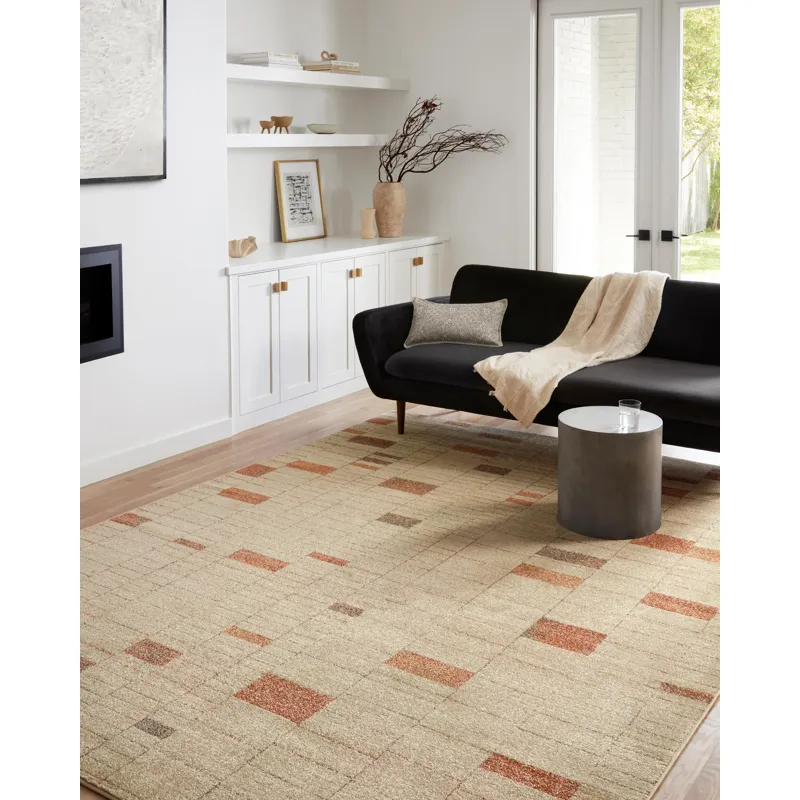 Bowery Tangerine / Taupe Rug (7' 10" X 10')