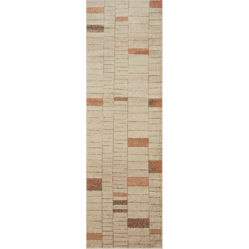 Bowery Tangerine / Taupe Rug (7' 10" X 10')