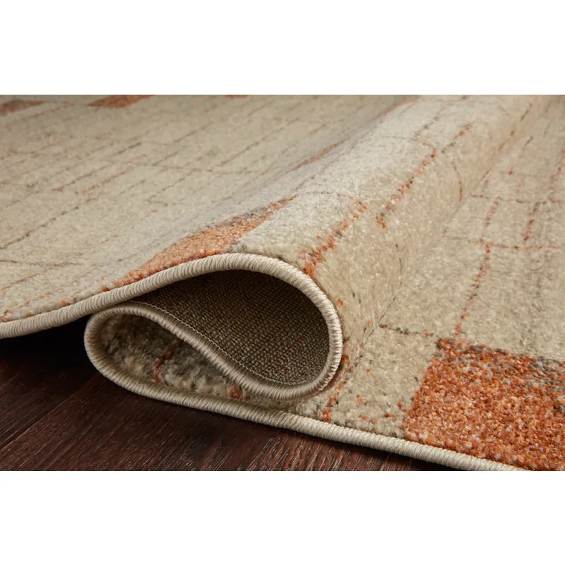 Bowery Tangerine / Taupe Rug (7' 10" X 10')