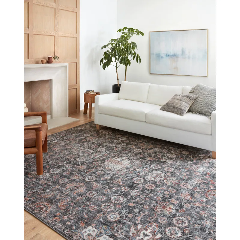 Cassandra Charcoal / Rust Rug (2' 6" X 5' 9")
