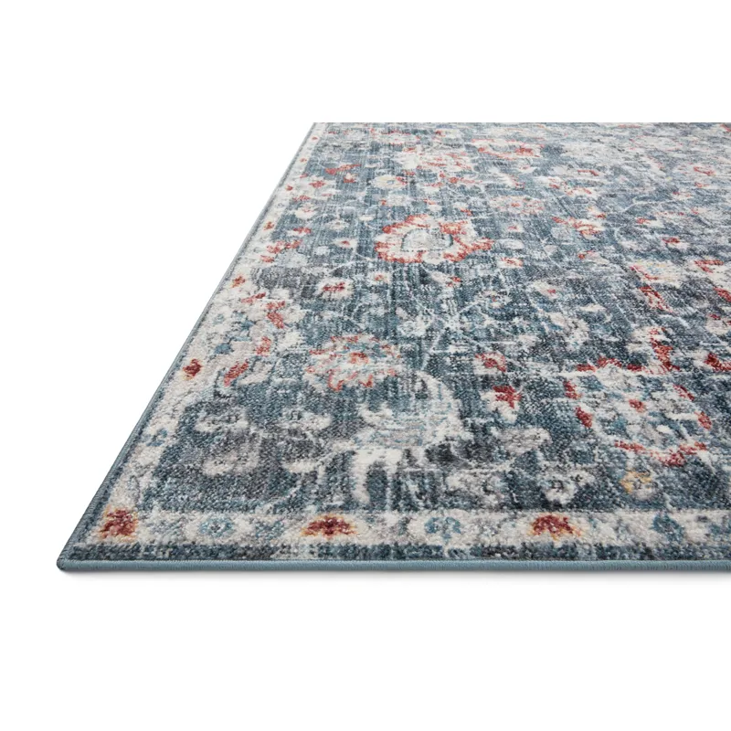Cassandra Blue / Rust Rug (2' 6" X 7' 9")
