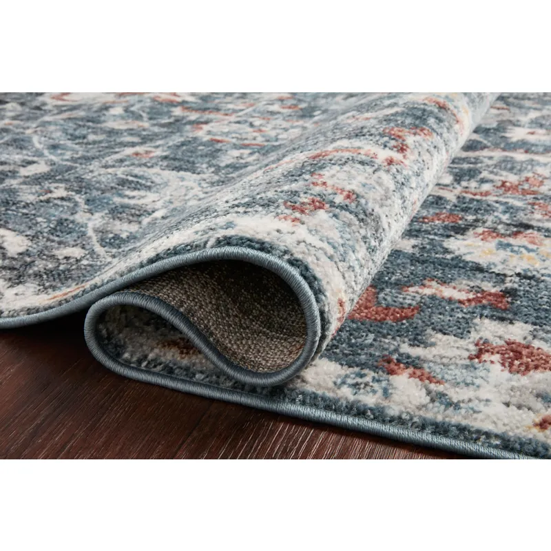 Cassandra Blue / Rust Rug (2' 6" X 7' 9")