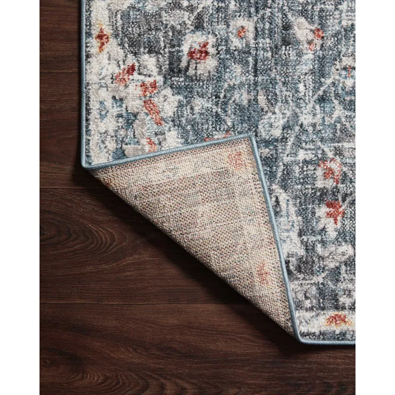 Cassandra Blue / Rust Rug (2' 6" X 7' 9")