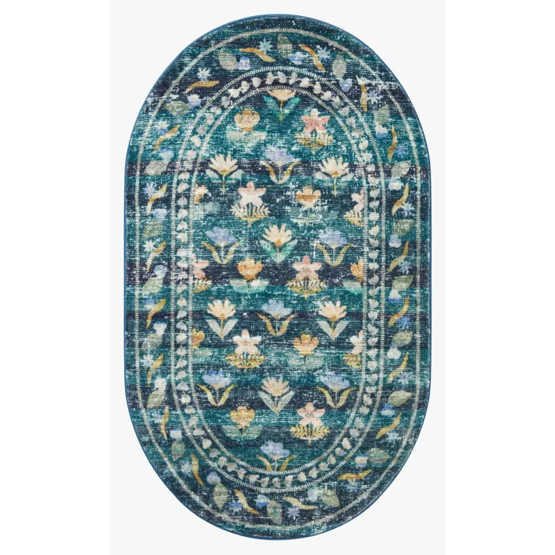 Loloi X Rifle Paper Co. Courtyard 2\'-0\" X 5\'-0\" Rug