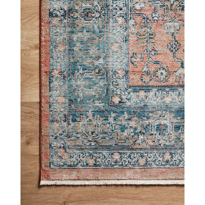 Elise Coral / Blue Rug (2' 8" X 7' 6")
