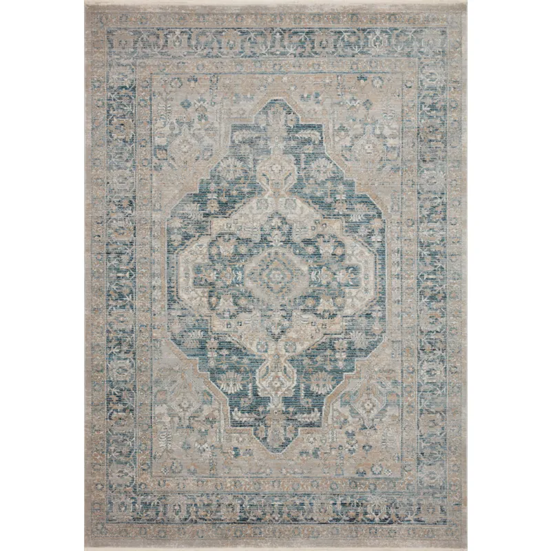 Elise Neutral / Blue Rug (2' 8" X 7' 6")