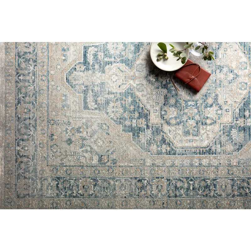 Elise Neutral / Blue Rug (2' 8" X 7' 6")
