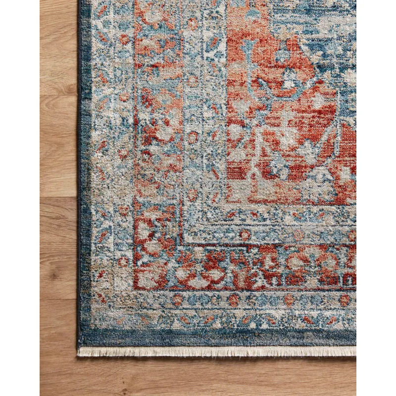 Elise Navy / Red Rug (6' 7" X 9' 9")
