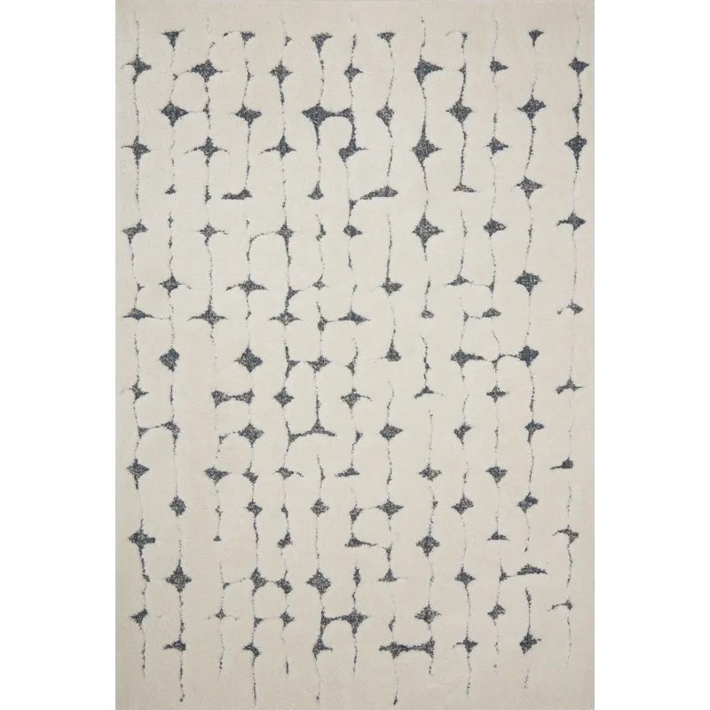 Hagen White / Navy Rug (3' 7" X 5' 7")