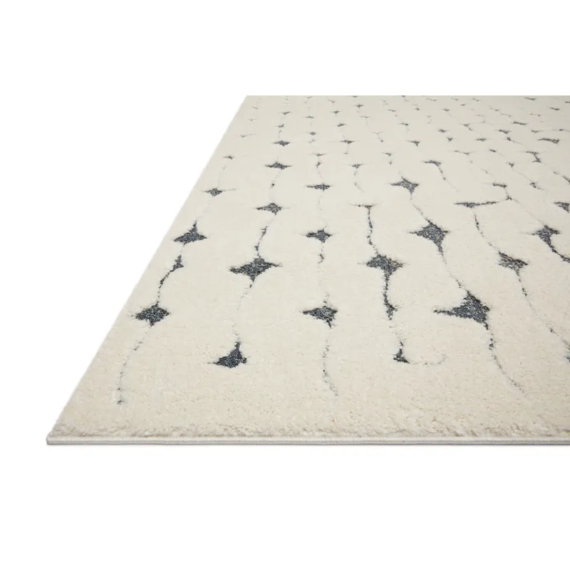Hagen White / Navy Rug (3' 7" X 5' 7")