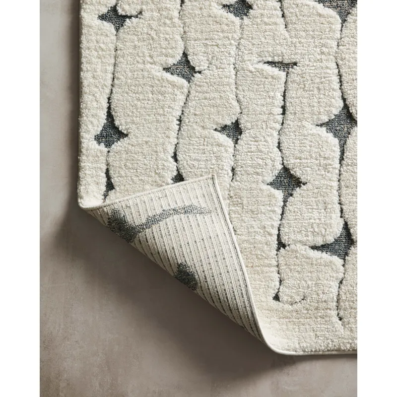 Hagen White / Navy Rug (3' 7" X 5' 7")