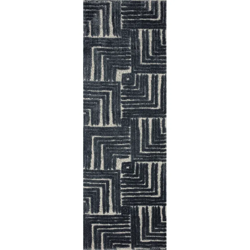 Hagen Blue / White Rug (2' 7" X 7' 8")