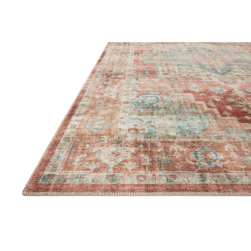 Heidi Terracotta / Aqua Rug (2' 6" X 9' 6")
