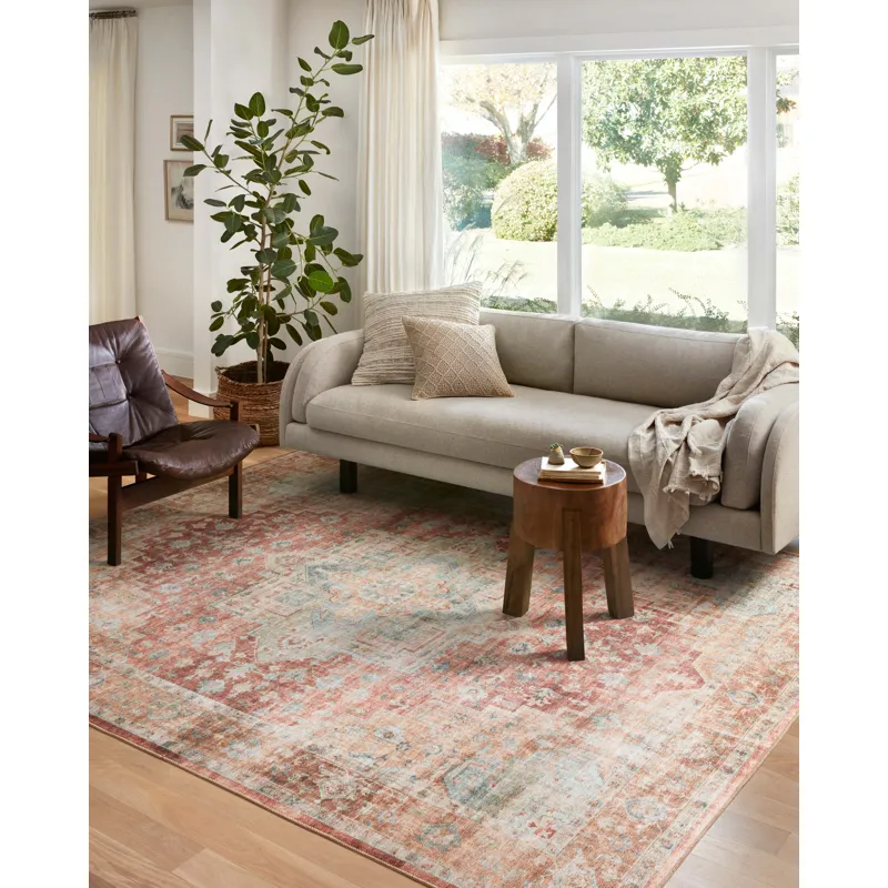 Heidi Terracotta / Aqua Rug (2' 6" X 9' 6")
