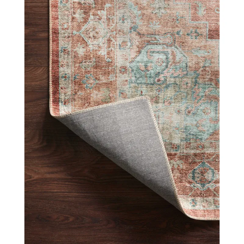 Heidi Terracotta / Aqua Rug (2' 6" X 9' 6")