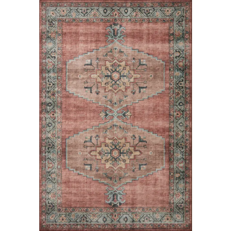 Heidi Spice / Aqua Rug (2' 6" X 7' 6")