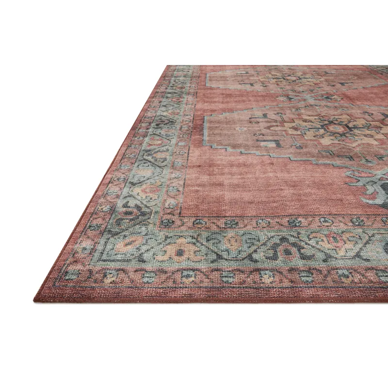 Heidi Spice / Aqua Rug (2' 6" X 7' 6")