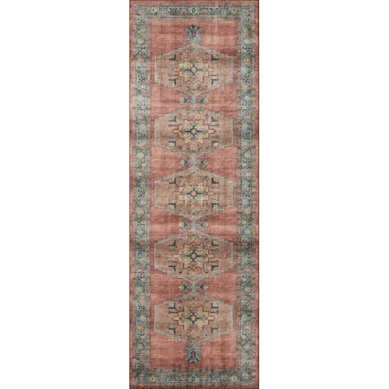 Heidi Spice / Aqua Rug (2' 6" X 7' 6")