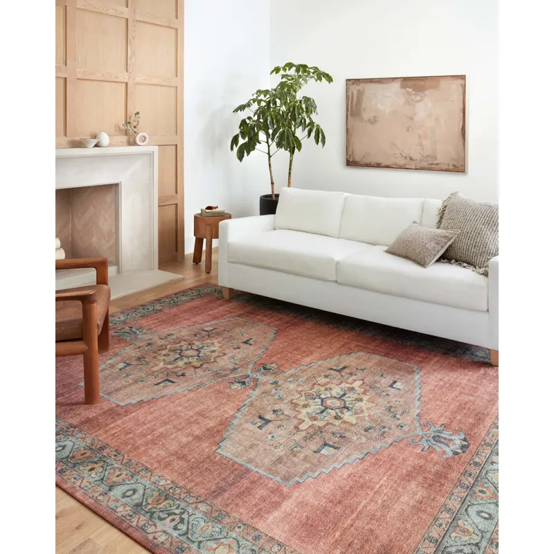 Heidi Spice / Aqua Rug (2' 6" X 7' 6")