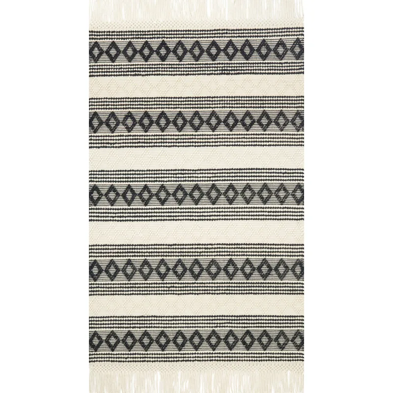 Holloway Ivory / Black Rug (9' 3" X 13')