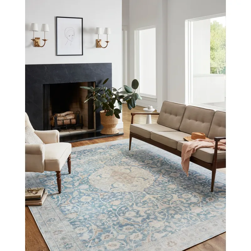 Jules Antique / Sky Rug (18" X 18" Sample)