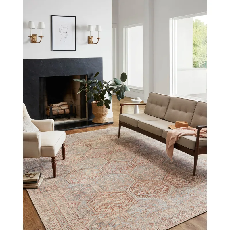 Jules Tangerine / Mist Rug (2' 0" X 5' 0")