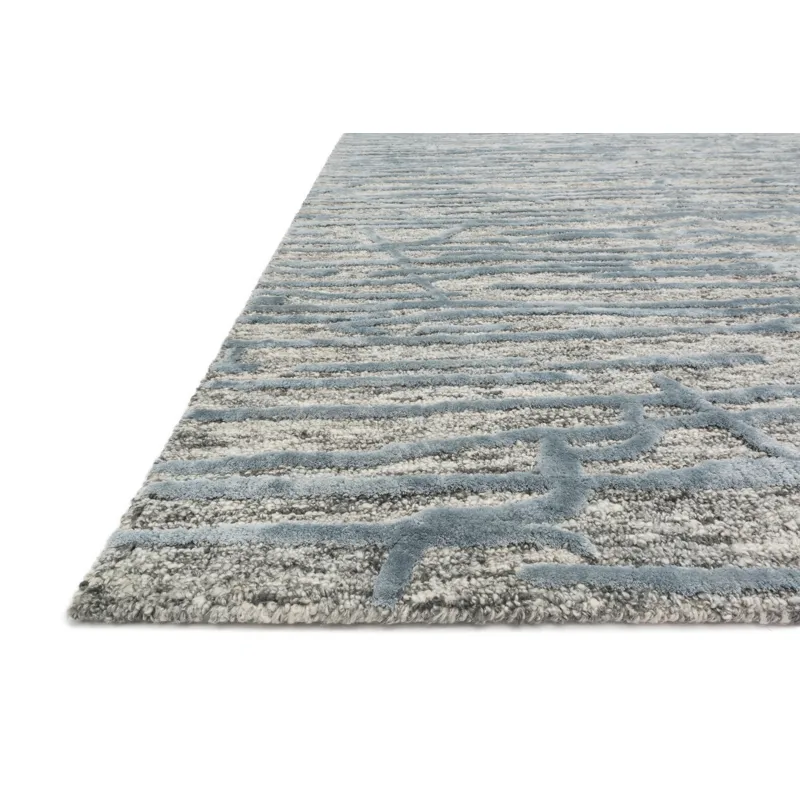 Juneau Grey / Blue Rug (3' 6" X 5' 6")