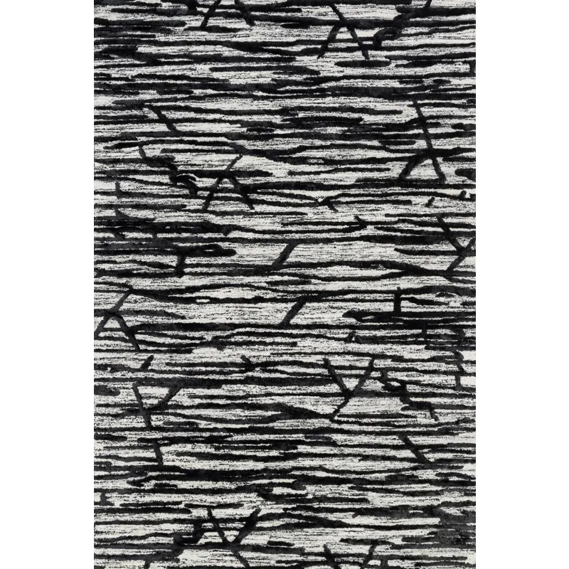 Juneau Ivory / Black Rug (9' 3" X 13')