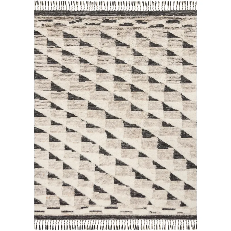 Khalid Natural / Black Rug (7' 9" X 9' 9")