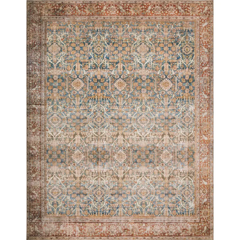 Layla Ocean / Rust Rug (2' 0" X 5' 0")