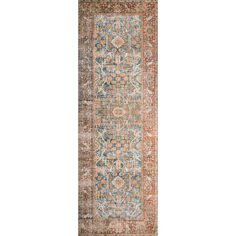 Layla Ocean / Rust Rug (2' 0" X 5' 0")