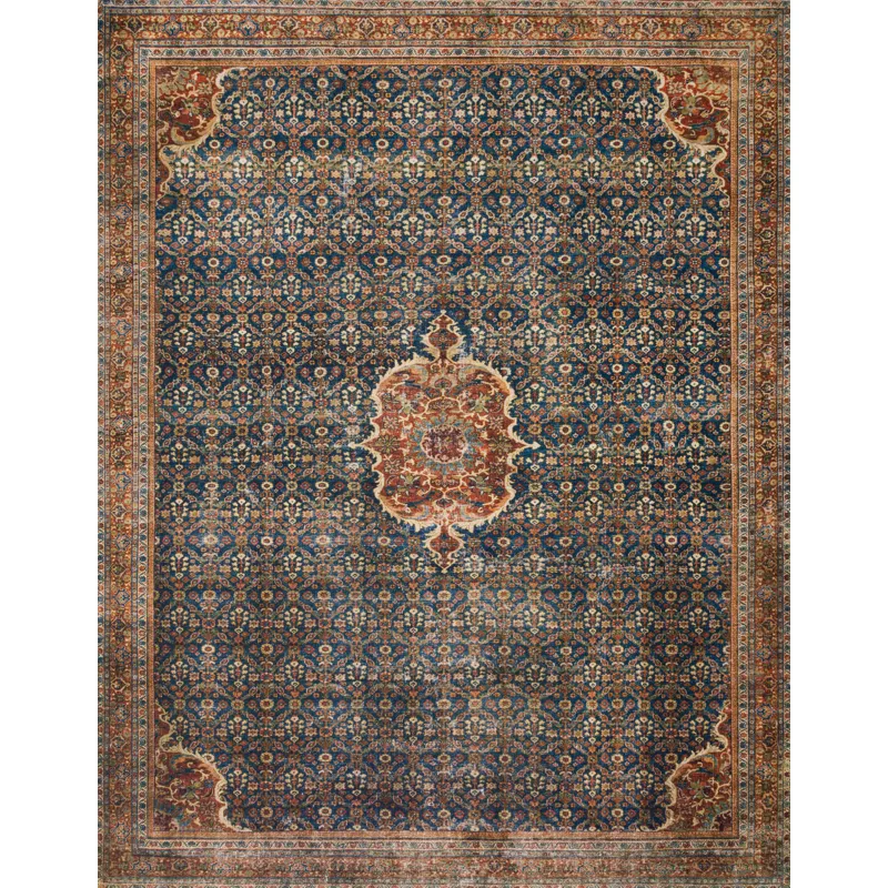Layla Cobalt Blue / Spice Rug (2' 0" X 5' 0")