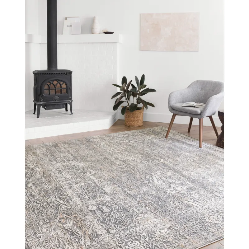 Lucia Steel / Ivory Rug (9' 3" X 13' 3")