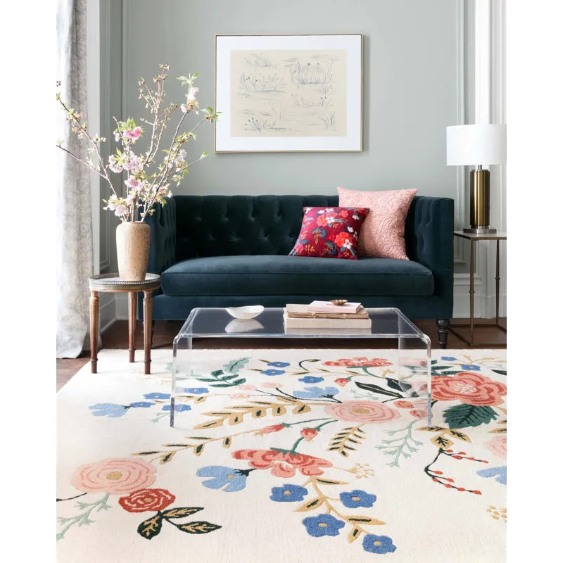 Loloi X Rifle Paper Co. Les Fleurs 7\'-9\" X 9\'-9\" Rug