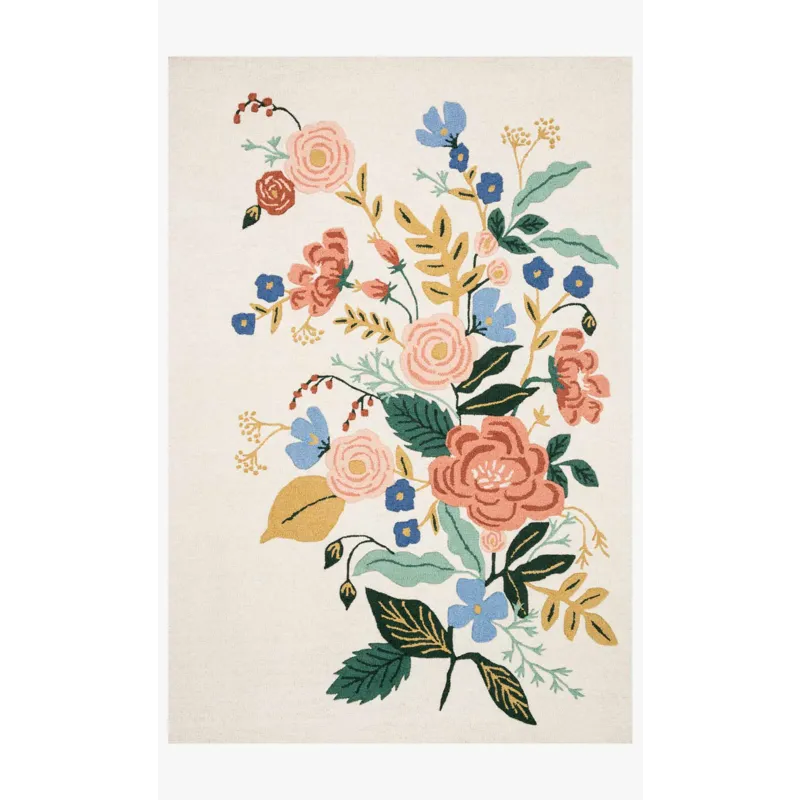 Loloi X Rifle Paper Co. Les Fleurs 7\'-9\" X 9\'-9\" Rug