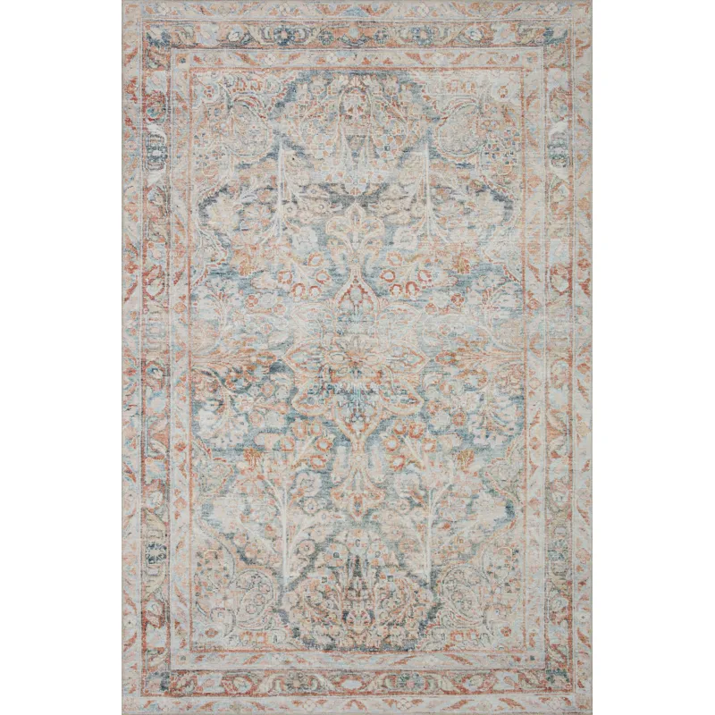 Lenna Ocean / Apricot Rug (3' 6" X 5' 6")
