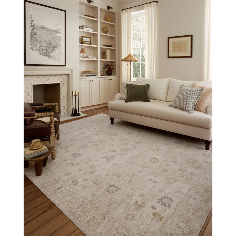 Chris Loves Julia x Loloi Louisa Oatmeal / Stone 2\'-3\" x 3\'-10\" Rug