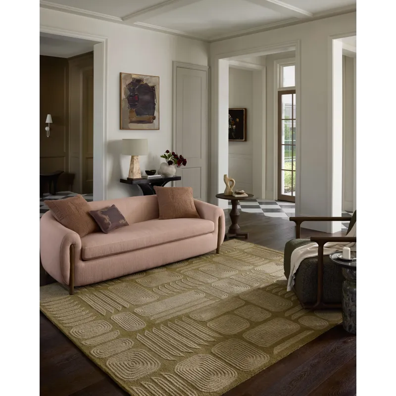 Brigette Romanek x Loloi Madi Light Olive / Oatmeal 5\'-0\" x 7\'-6\" Rug