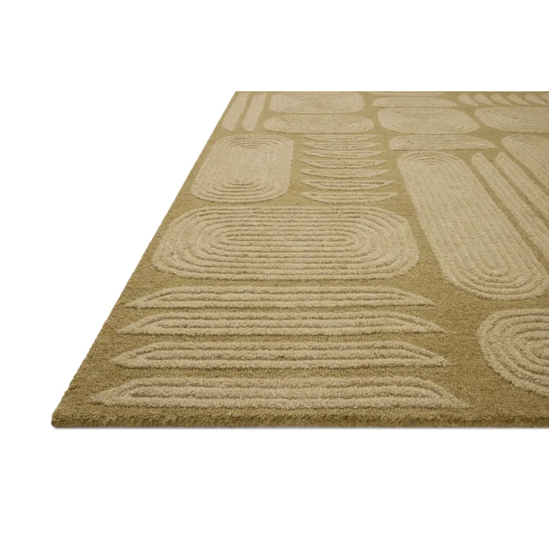 Brigette Romanek x Loloi Madi Light Olive / Oatmeal 5\'-0\" x 7\'-6\" Rug