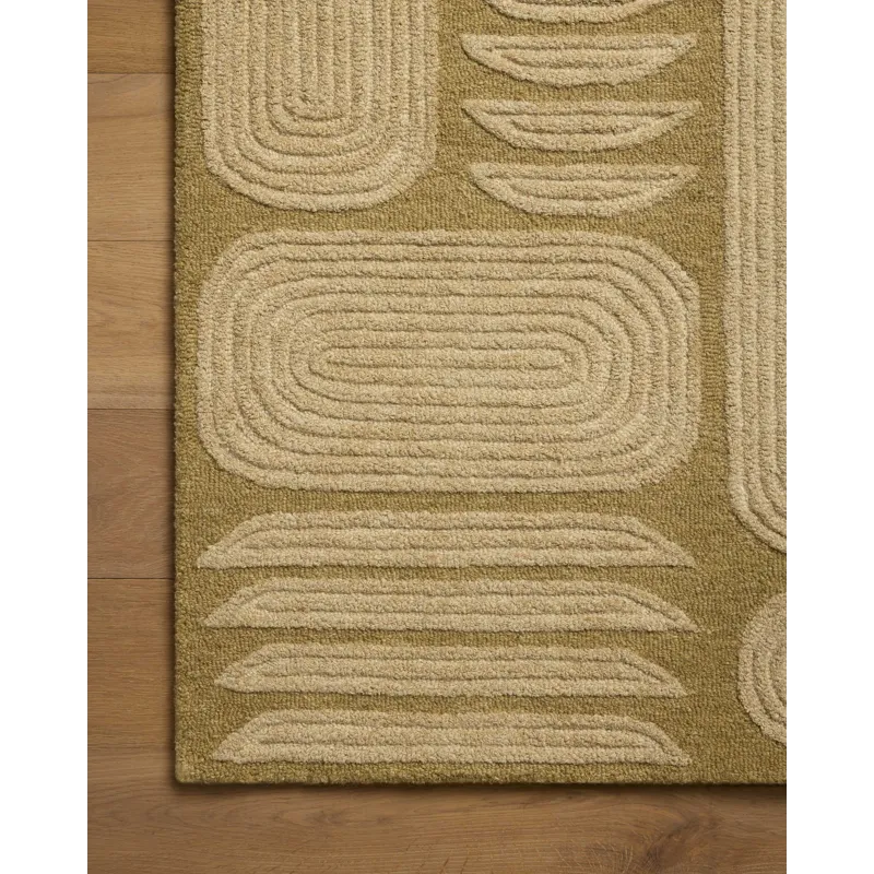 Brigette Romanek x Loloi Madi Light Olive / Oatmeal 5\'-0\" x 7\'-6\" Rug