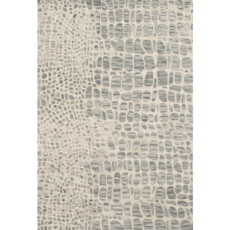Masai Silver Grey / Ivory Rug (9' 3" X 13')