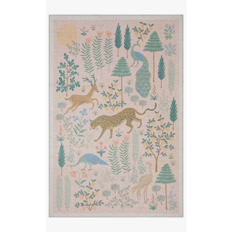 Loloi X Rifle Paper Co. Menagerie 2\'-6\" X 7\'-6\" Rug